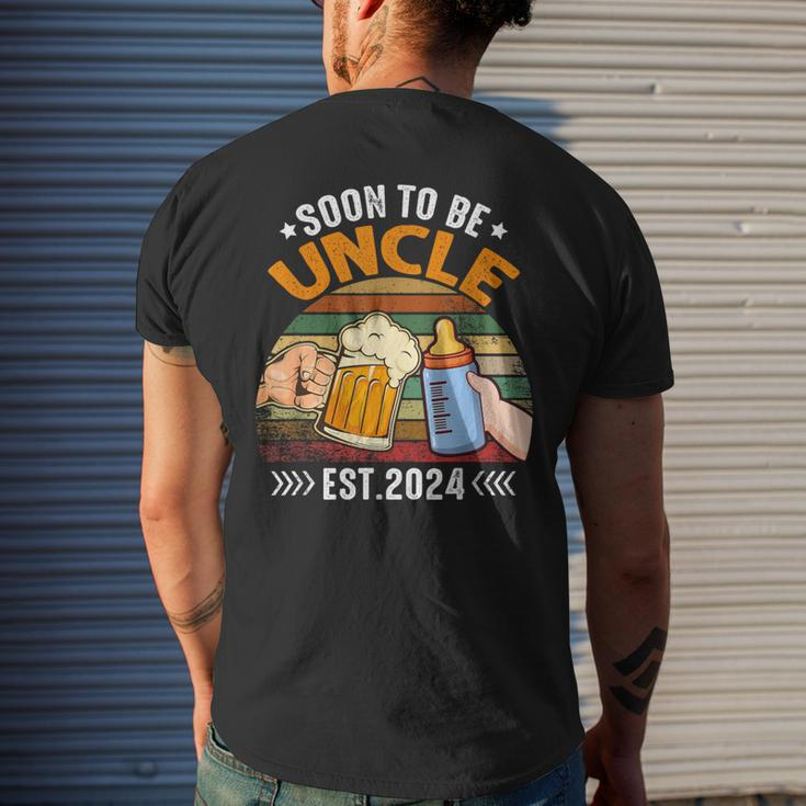 Soon To Be Uncle Again 2024 Pregnancy Announcement Dad Men's T-shirt Back Print Gifts for Him