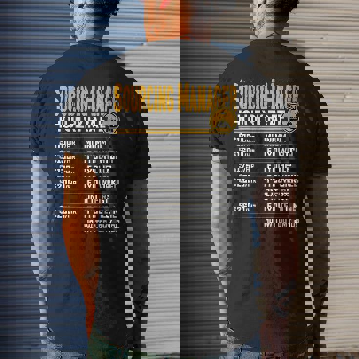 Sourcing Manager Hourly Rate Sourcing Director Men's T-shirt Back Print Gifts for Him