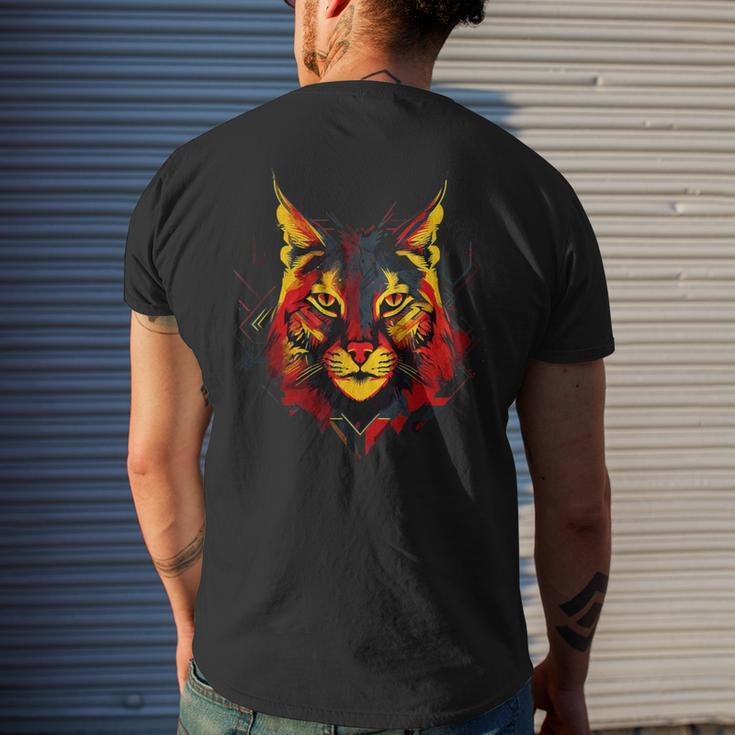 Spanish Iberian Lynx Spain Flag Colors Men's T-shirt Back Print Gifts for Him