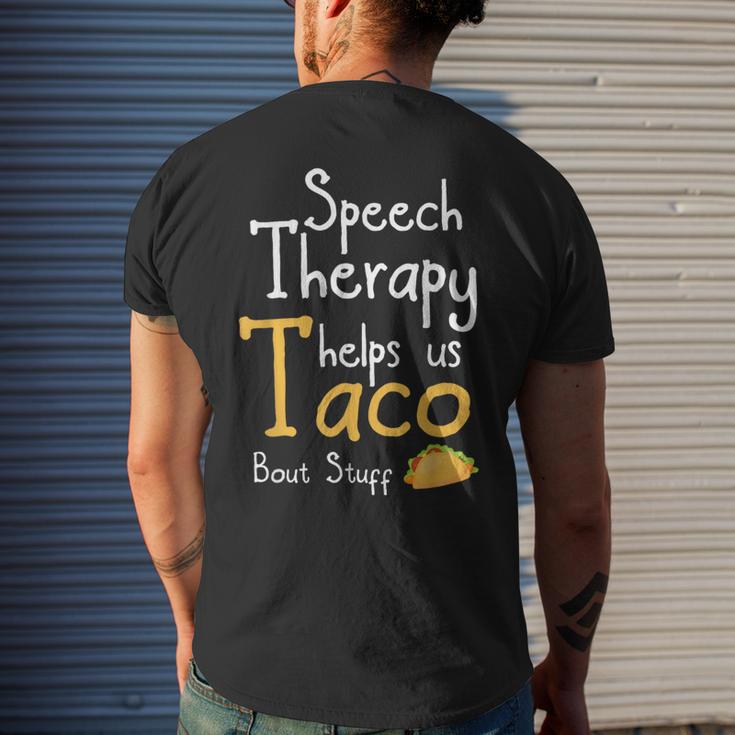 Speech Therapist Taco Pun For Slp Men's T-shirt Back Print | Mazezy