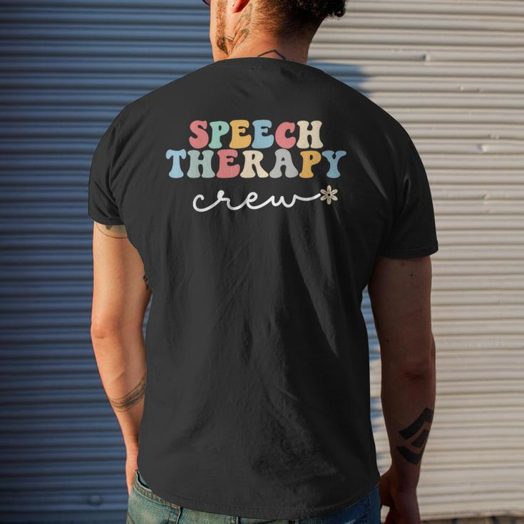 Speech Therapy Crew Speech Language Pathologist Slp School Mens Back Print T-shirt Gifts for Him