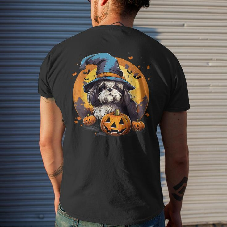Spooky Shih Tzu Dog Witch Halloween Men's T-shirt Back Print Gifts for Him