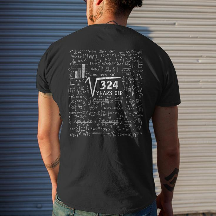 Square Root Of 324 18Th Birthday 18 Year Old Math Nerd Geeky Math Funny Gifts Mens Back Print T-shirt Gifts for Him