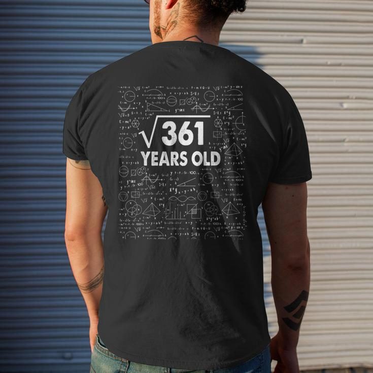 Square Root Of 361 19Th Birthday 19 Years Old Math Math Funny Gifts Mens Back Print T-shirt Gifts for Him