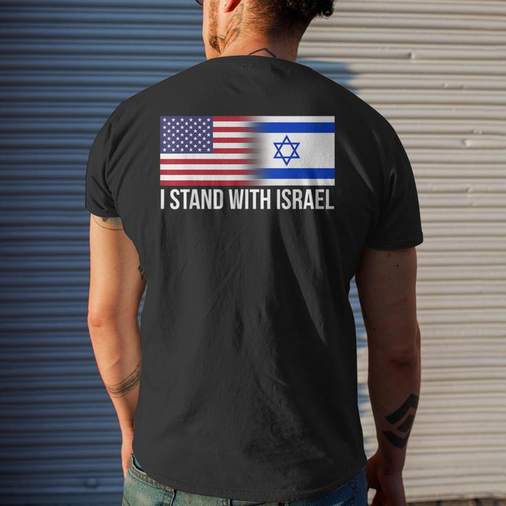 I Stand With Israel Usa Israeli Flag Jewish Men's T-shirt Back Print Gifts for Him