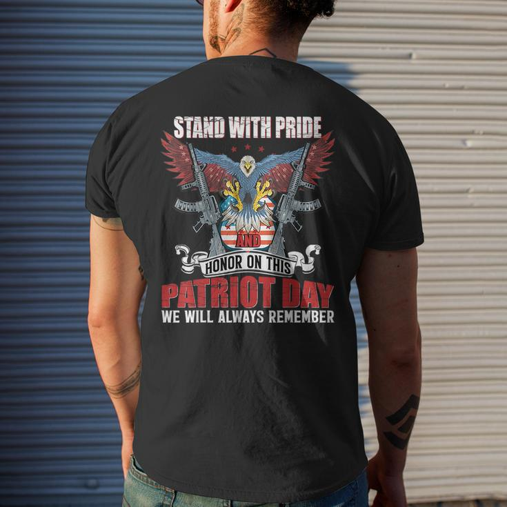 Stand With Pride And Honor - Patriot Day 911 Mens Back Print T-shirt Gifts for Him