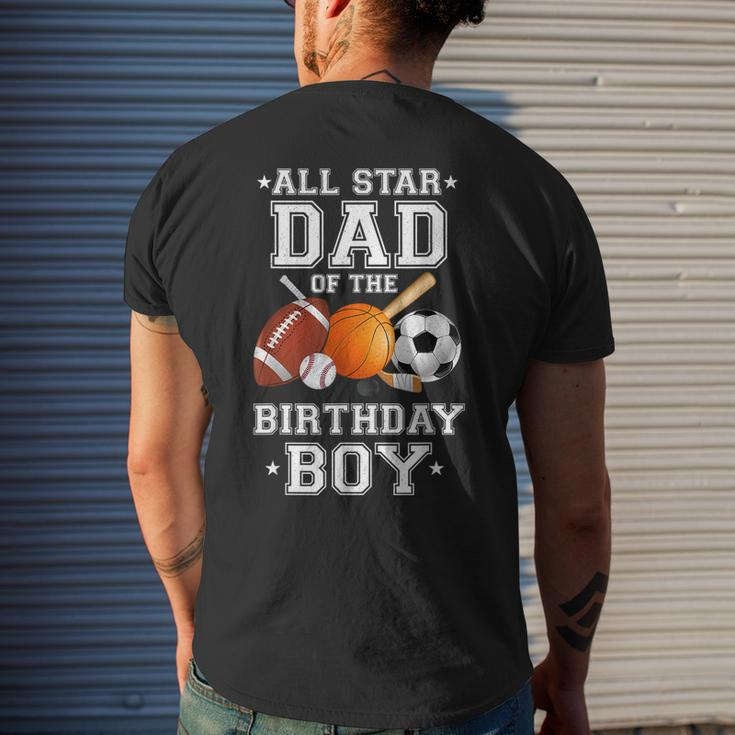 All Star Dad Of The Birthday Boy Sports Daddy Papa Dada Men's T-shirt Back Print Gifts for Him