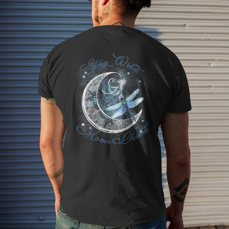 Stay Wild Moon Child-Dragonfly Hippie Gift Mens Back Print T-shirt Gifts for Him