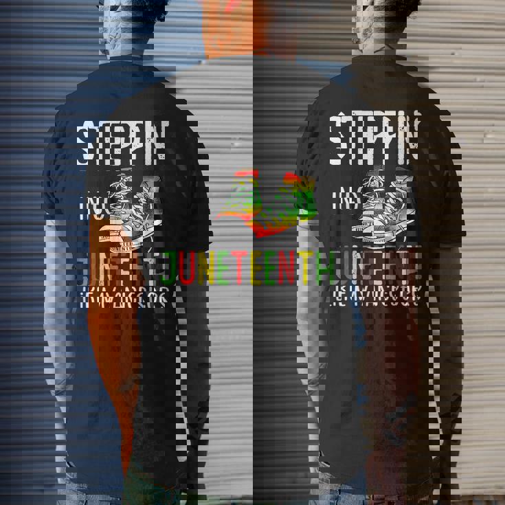 Stepping Into Junenth Like My Ancestors Happy Junenth Mens Back Print T-shirt Gifts for Him