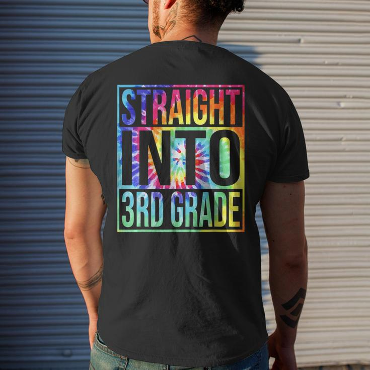Straight Into 3Rd Grade First Day Of School Back To School Mens Back Print T-shirt Gifts for Him