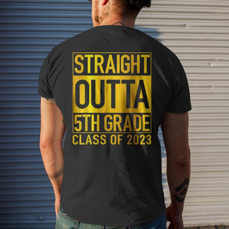 Straight Outta 5Th Grade Class Of 2023 Graduation Graduate Men's Back Print T-shirt Gifts for Him