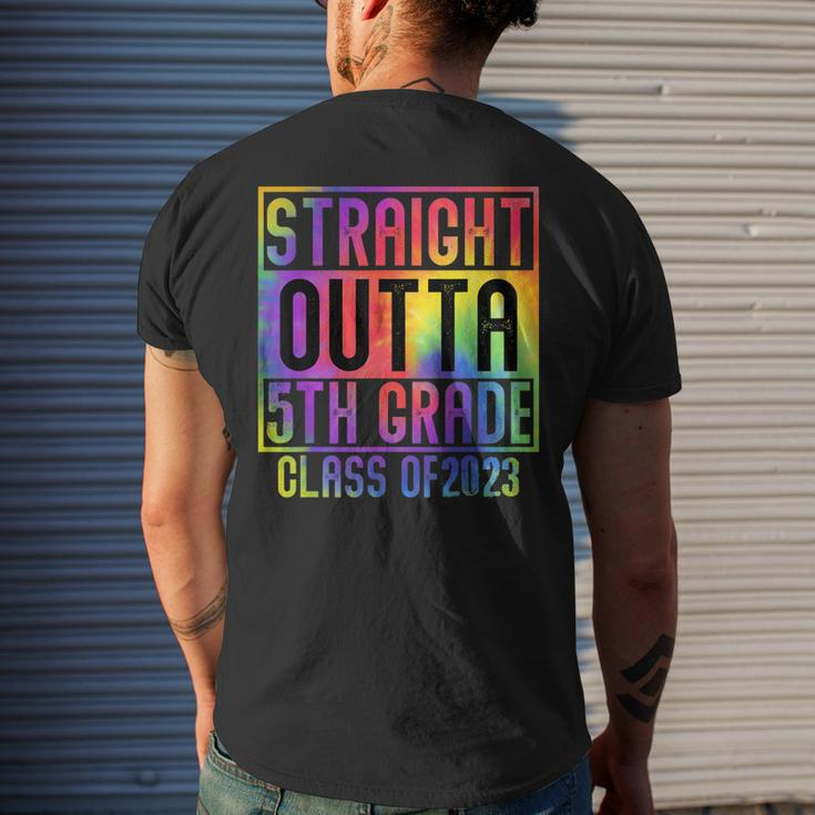 Straight Outta 5Th Grade Class Of 2023 Graduation Tie Dye Men's Back Print T-shirt Gifts for Him