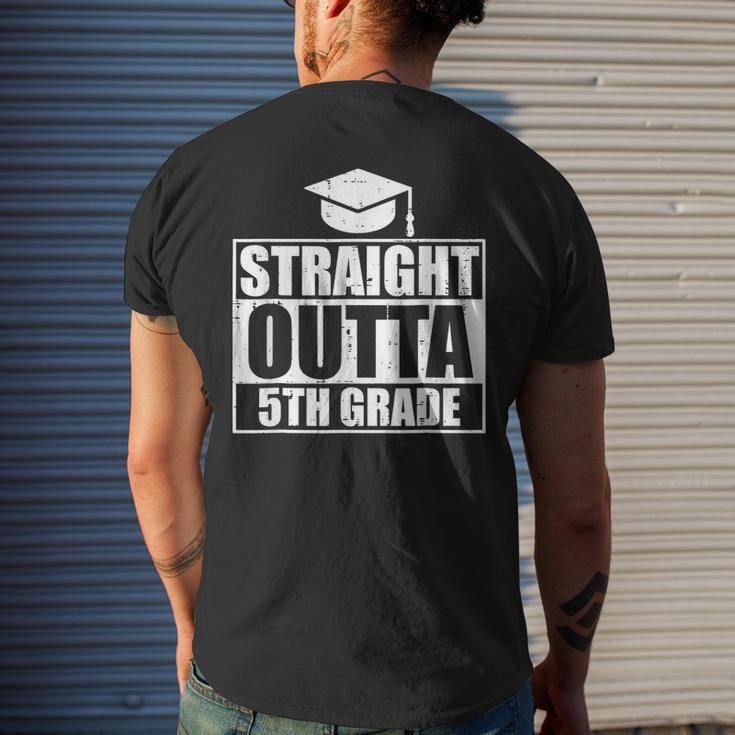 Straight Outta 5Th Grade Class Of 2023 School Graduation Men's Back Print T-shirt Gifts for Him