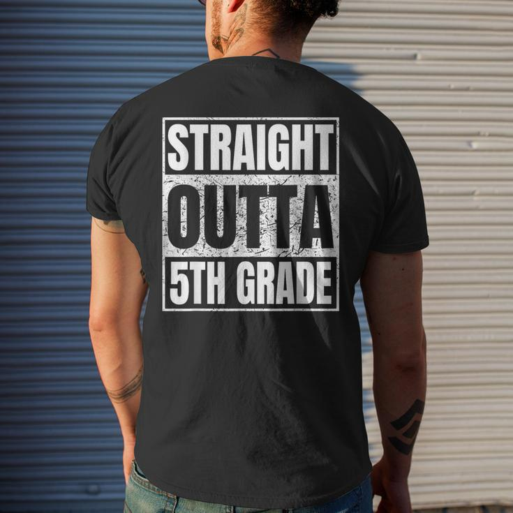 Straight Outta 5Th Grade Graduation 2023 Fifth Grade Men's Back Print T-shirt Gifts for Him
