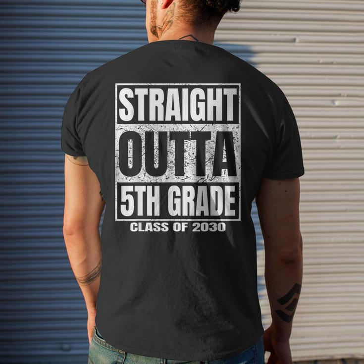 Straight Outta 5Th Grade Graduation 2030 Fifth Grade Men's Back Print T-shirt Gifts for Him