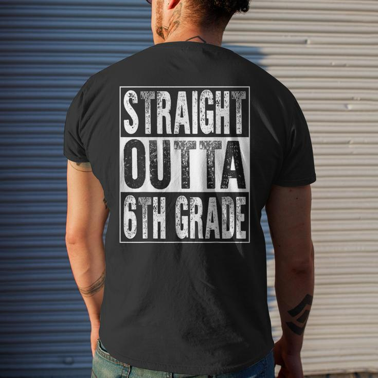 Straight Outta 6Th Grade Graduate Sixth Grade Graduation Men's Back Print T-shirt Gifts for Him