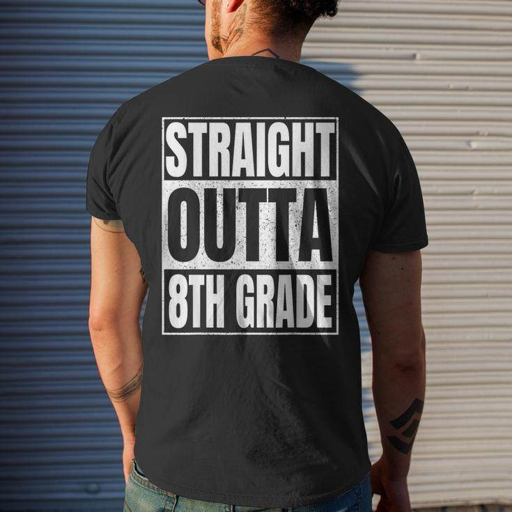 Straight Outta 8Th Grade Graduation Class 2023 Eighth Grade Men's Back Print T-shirt Gifts for Him