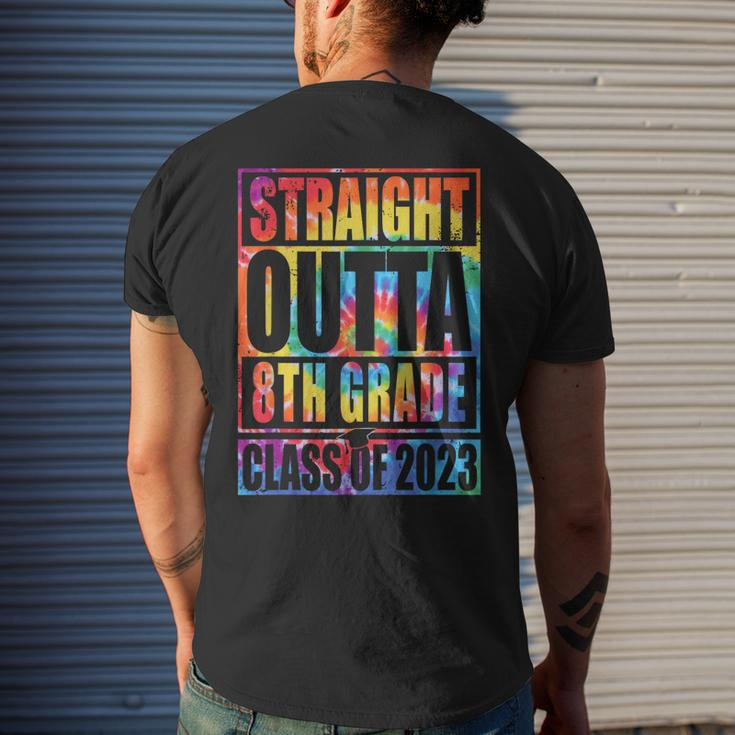 Straight Outta 8Th Grade Graduation Class Of 2023 Tie Dye Mens Back Print T-shirt Gifts for Him