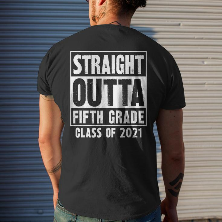 Straight Outta Fifth Grade Class Of 2021 Men's Back Print T-shirt Gifts for Him