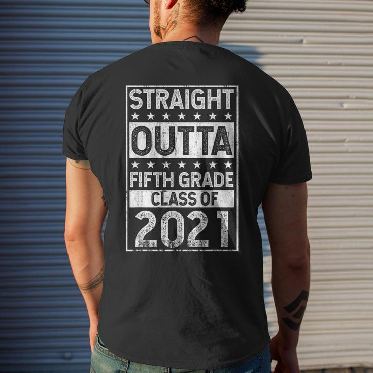 Straight Outta Fifth Grade Graduation 2021 Class 5Th Grade Men's Back Print T-shirt Gifts for Him