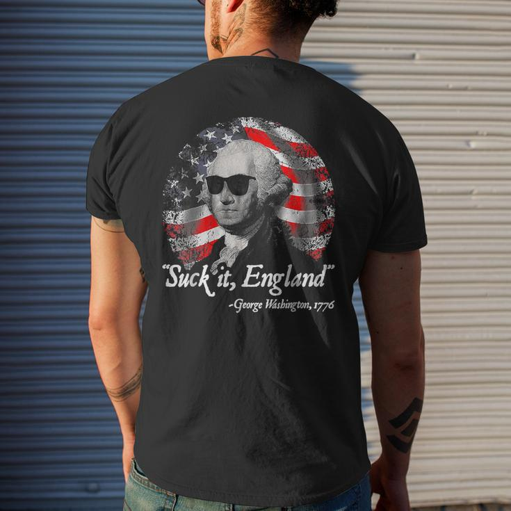 Suck It England Funny 4Th Of July George Washington 1776 Mens Back Print T-shirt Gifts for Him