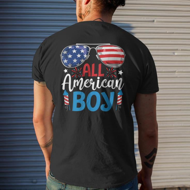 Sunglasses Stars Stripes All American Boy Freedom Usa Mens Back Print T-shirt Gifts for Him