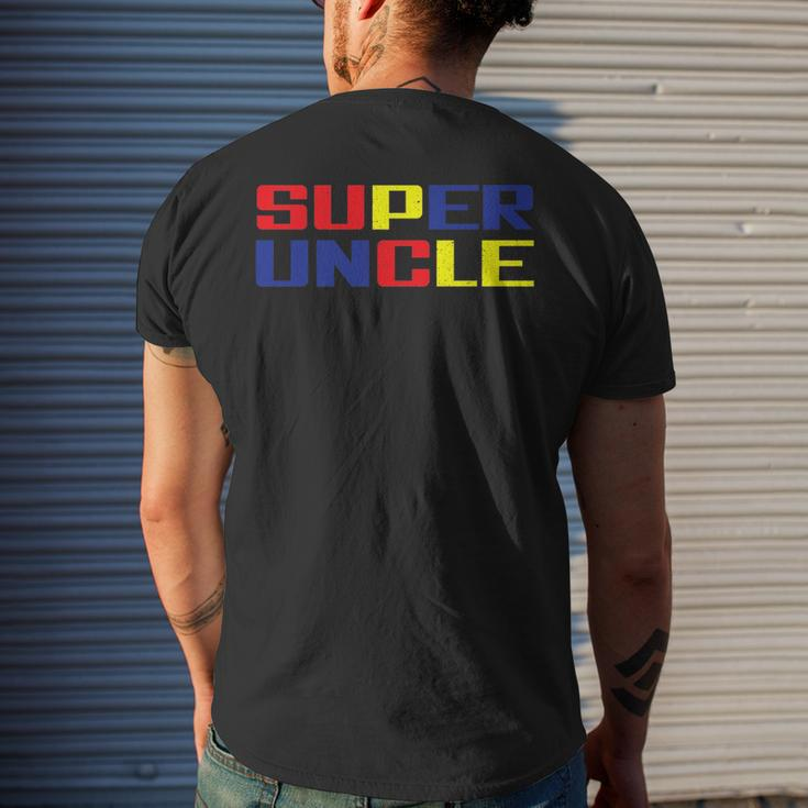 Super Uncle Worlds Best Uncle Ever Awesome Cool Uncle Mens Back Print T-shirt Gifts for Him