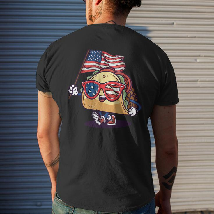 Taco Sunglasses American Flag Usa Funny 4Th Of July Gifts Mens Back Print T-shirt Gifts for Him
