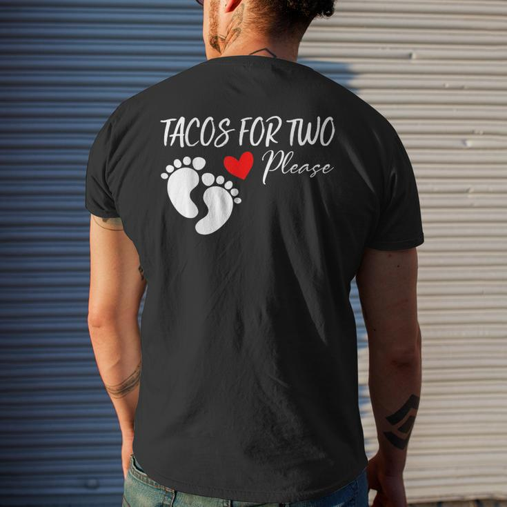 Tacos For Two Please Cute Pregnancy Announcement Men's Back Print T-shirt Gifts for Him