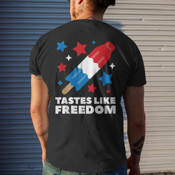 Tastes Like Freedom Icecream Ice Pop 4Th Of July Men's T-shirt Back Print Gifts for Him