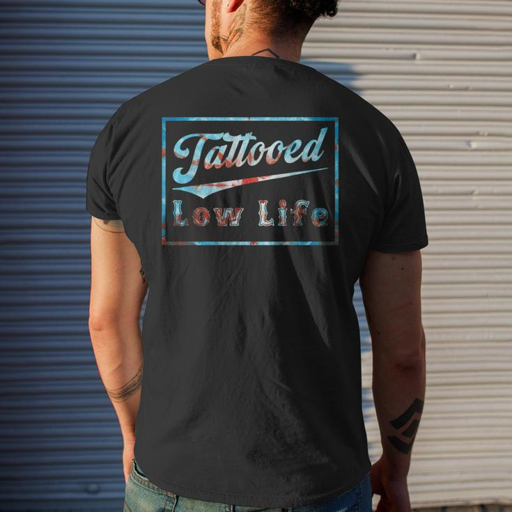 Tattooed Low Life Funny Tattoos Mens Back Print T-shirt Gifts for Him