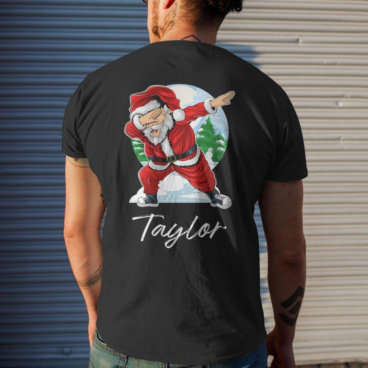 Taylor Name Gift Santa Taylor Mens Back Print T-shirt Gifts for Him