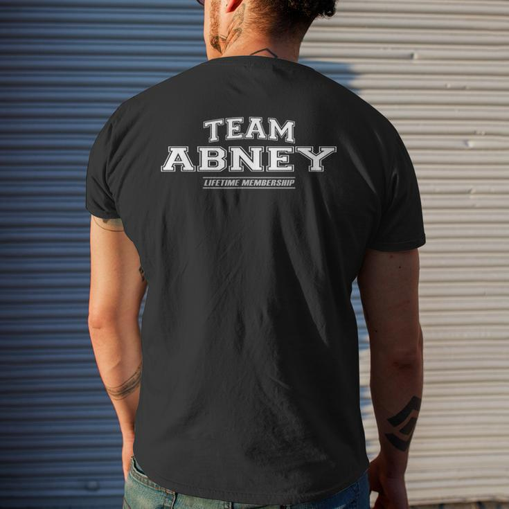 Team Abney Proud Family Surname Last Name Men's T-shirt Back Print Gifts for Him