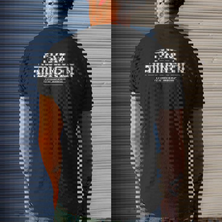 Team Addington Proud Family Surname Last Name Men's T-shirt Back Print Gifts for Him