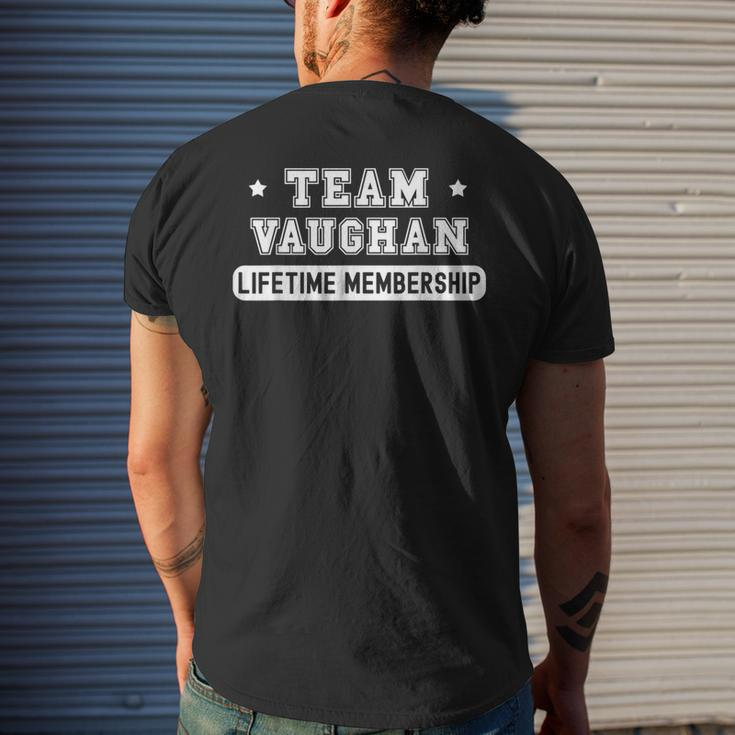 Team Vaughan Lifetime Membership Funny Family Last Name Mens Back Print T-shirt Gifts for Him
