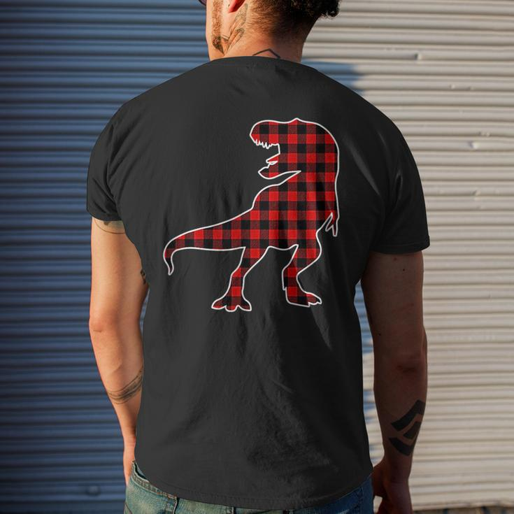 Th Dinosaur Red Buffalo Plaid Costume Dinosaur Lover Gift Gifts For Buffalo Lovers Funny Gifts Mens Back Print T-shirt Gifts for Him