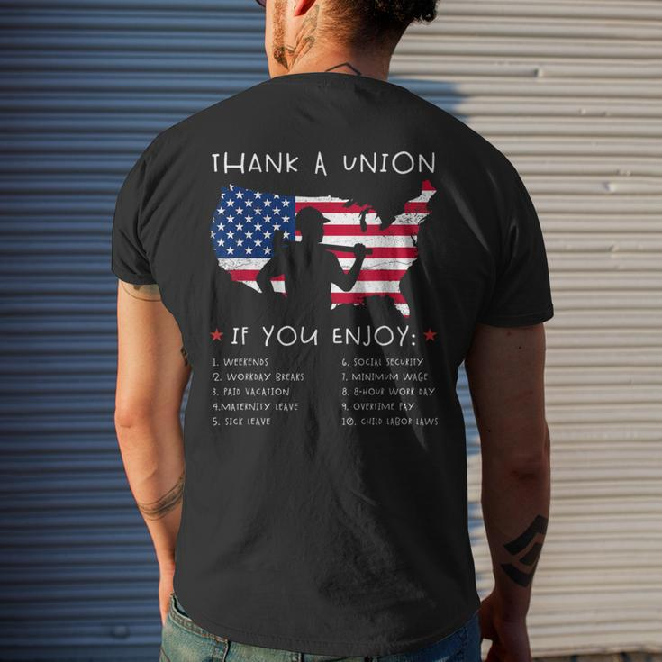 Thank A Union Union Strong Labor Day Men's T-shirt Back Print Gifts for Him