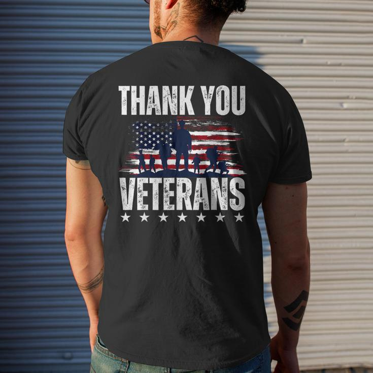 Thank You Veterans Day Memorial Day Partiotic Military Usa Men's T-shirt Back Print Gifts for Him