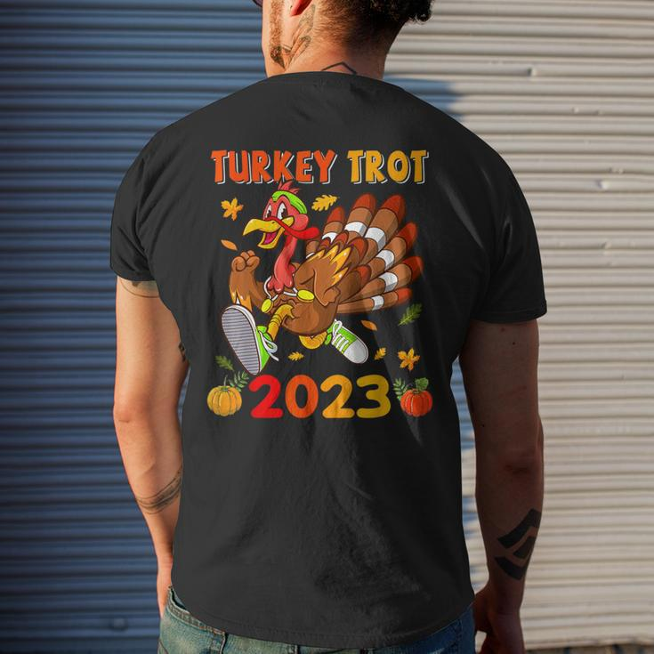 Thanksgiving Turkey Trot 2023 Pumpkin Autumn Turkey Running Men's T-shirt Back Print Gifts for Him