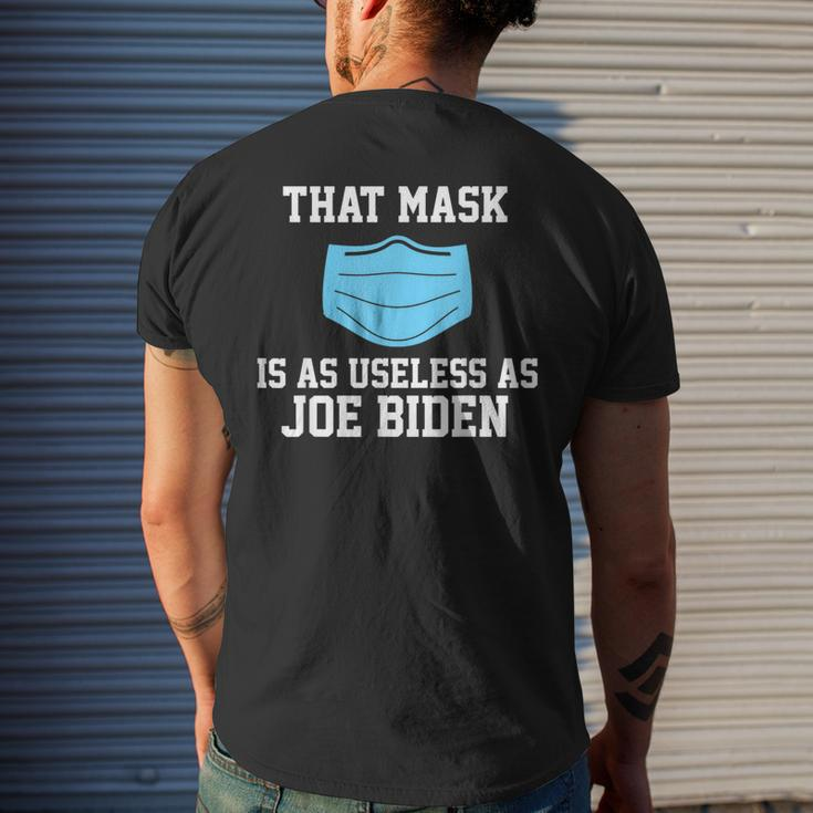 That Mask Is As Useless As Joe Biden Anti Biden Mens Back Print T-shirt Gifts for Him