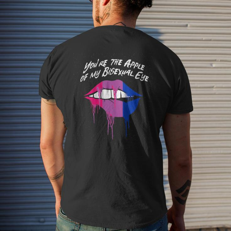 The Apple Of My Bisexual Eye Bi Couples Bi Pride Lovers Mens Back Print T-shirt Gifts for Him