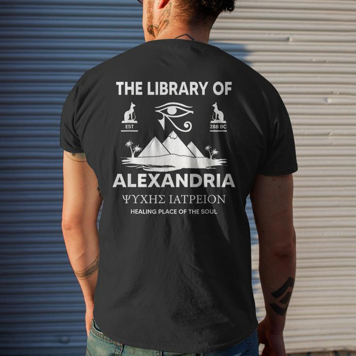 The Library Of Alexandria - Ancient Egyptian Library Mens Back Print T-shirt Gifts for Him