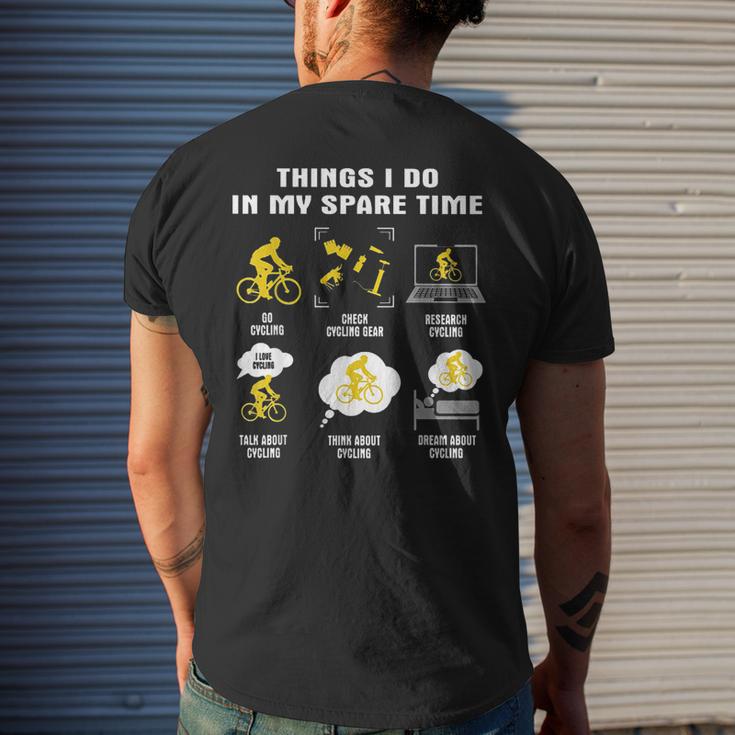 Things I Do In My Spare Time Cycling Men's Back Print T-shirt | Mazezy