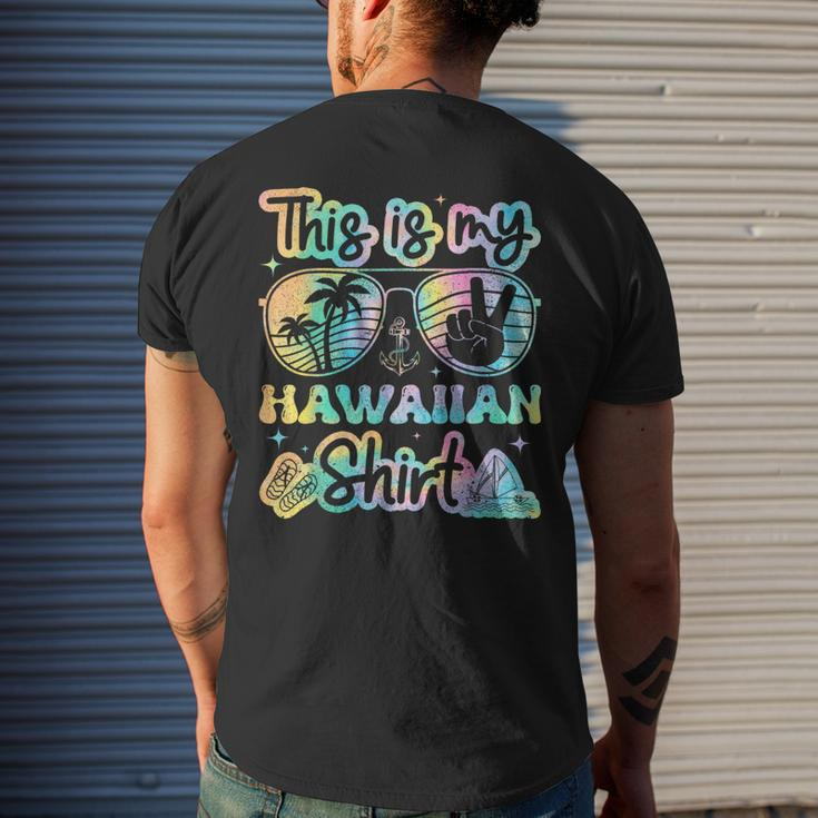 This Is My Hawaiian Tropical Luau Costume Party Tie Dye Cute Mens Back Print T-shirt Gifts for Him