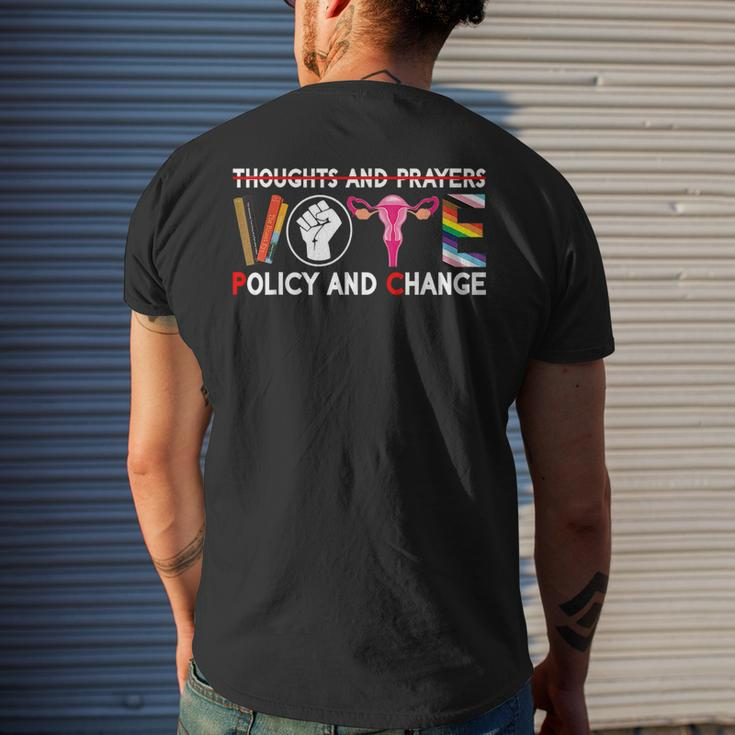 Thoughts And Prayers Vote Policy And Change Equality Rights Men's T-shirt Back Print Gifts for Him