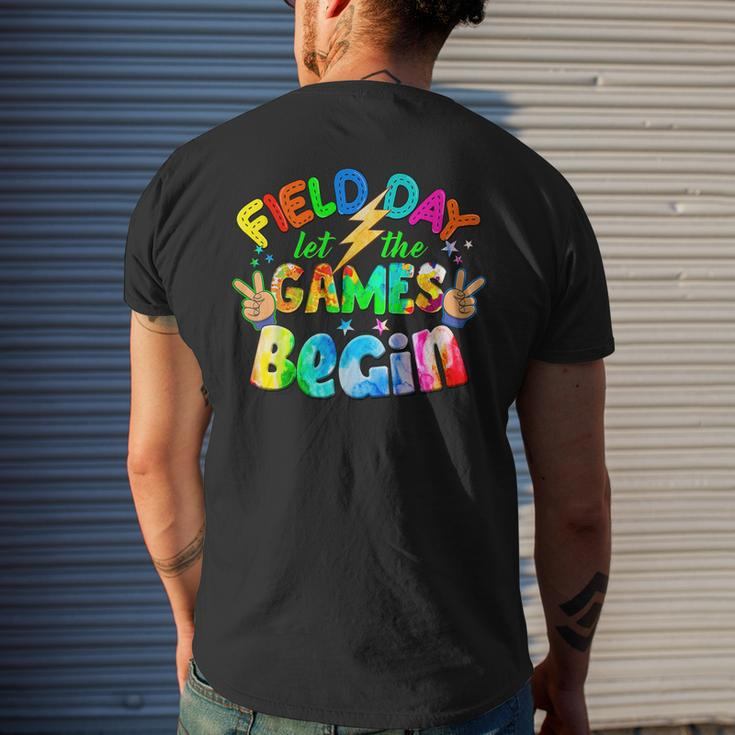 Tie Dye Let The Games Begin Retro Field Day 2023 Men's Back Print T-shirt Gifts for Him