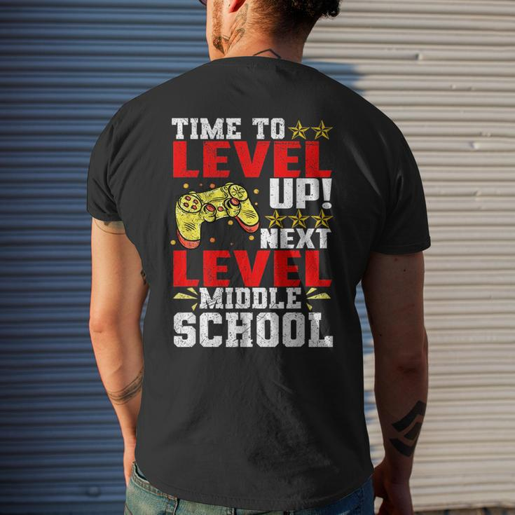 Time To Level Up Next Middle School Graduation Video Game Mens Back Print T-shirt Gifts for Him