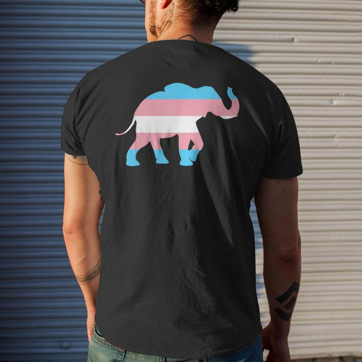 Transgender Elephant Trans Pride Flag Ftm Mtf Elephant Lover Mens Back Print T-shirt Gifts for Him