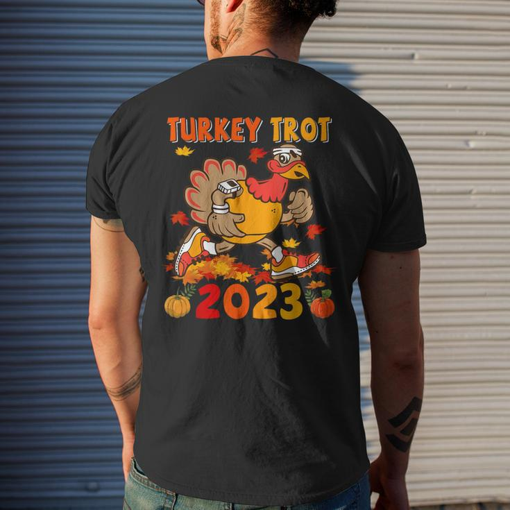 Turkey Trot 2023 Thanksgiving Turkey Running Runner Autumn Men's T-shirt Back Print Gifts for Him