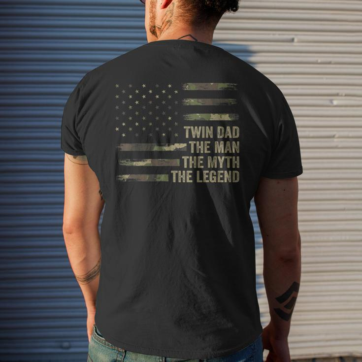 Twin Dad Camo Usa Flag Twin Dad The Man The Myth The Legend Mens Back Print T-shirt Gifts for Him